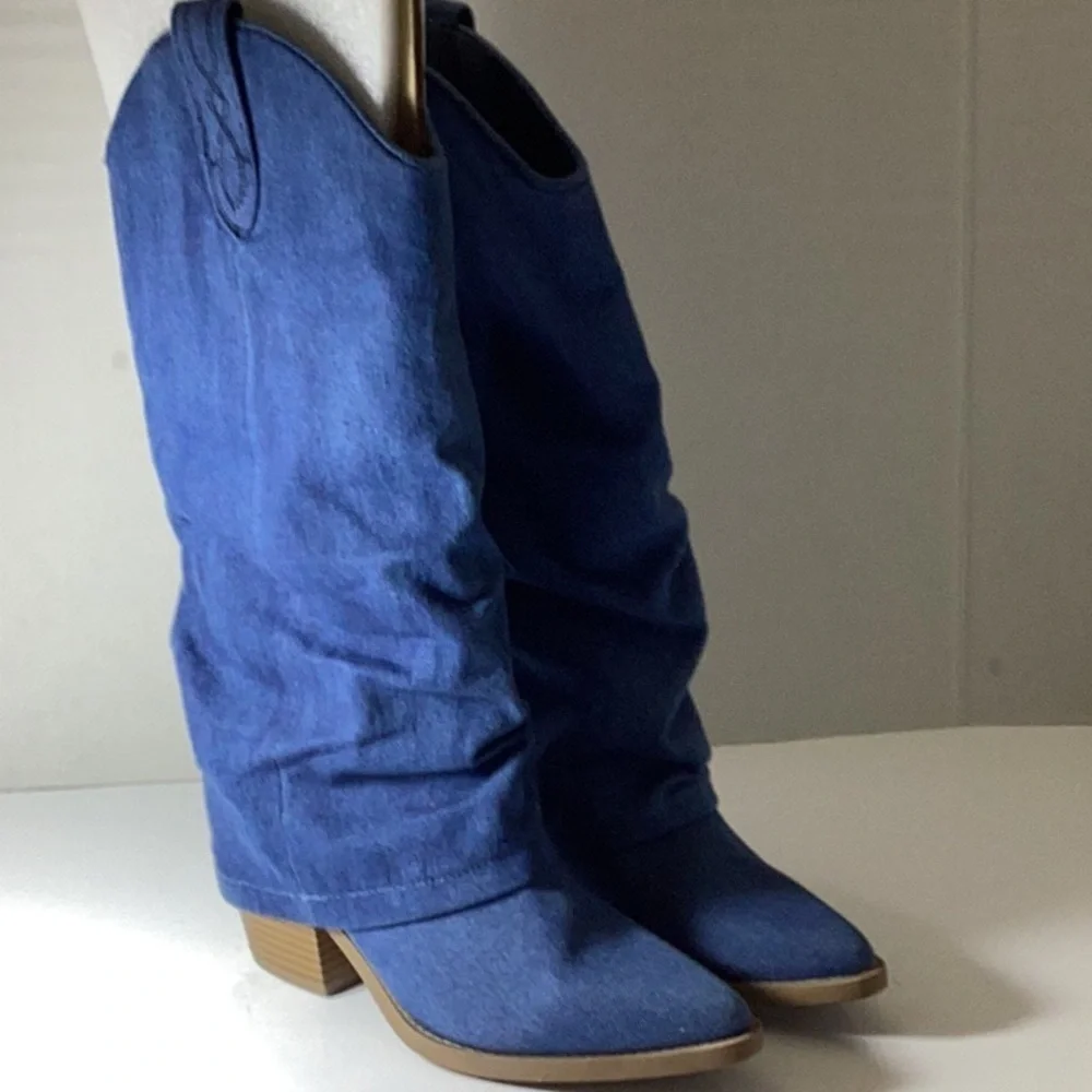 Sun + Stone Women's Bryynn Slouch Cuff Western Knee High Boots